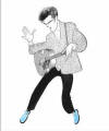 Hirschfeld Elvis Blue Suede Shoes