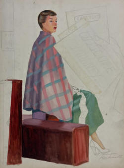 rockwell original mixed media on board