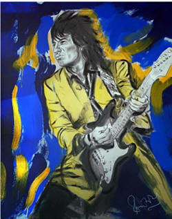 ronnie wood Original Acrylic on Canvas Satisfaction Ronnie 2005