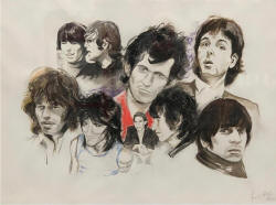 ronnie wood Original Mixed Media on Paper Decades 60s 1987