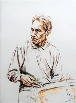 ronnie wood Original Pastel on paper Voodoo Charlie 1995