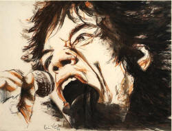 ronnie wood Original Pastel on paper Voodoo Mick 1995