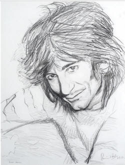ronnie wood Original Pencil on Paper Ronnie 1988